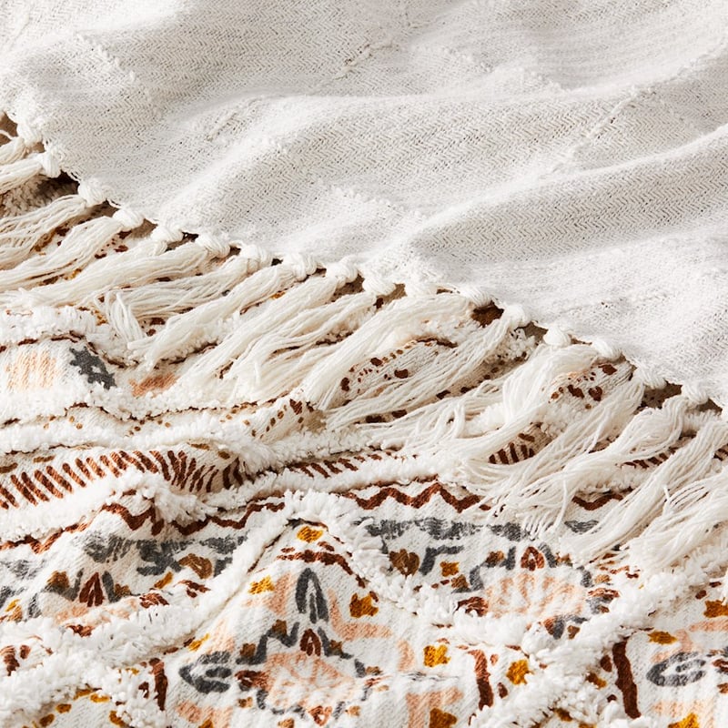 Moroccan Natural Tufted Throw 