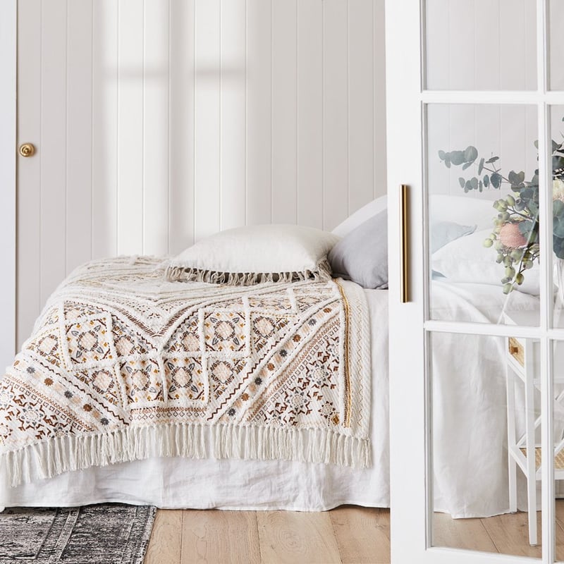 Moroccan Natural Tufted Throw 