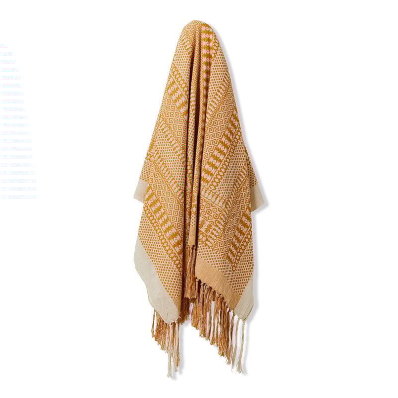 Agra Natural & Mustard Throw