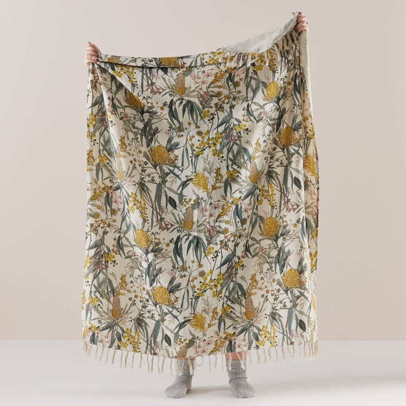 Eucalyptus Sage Linen Throw 