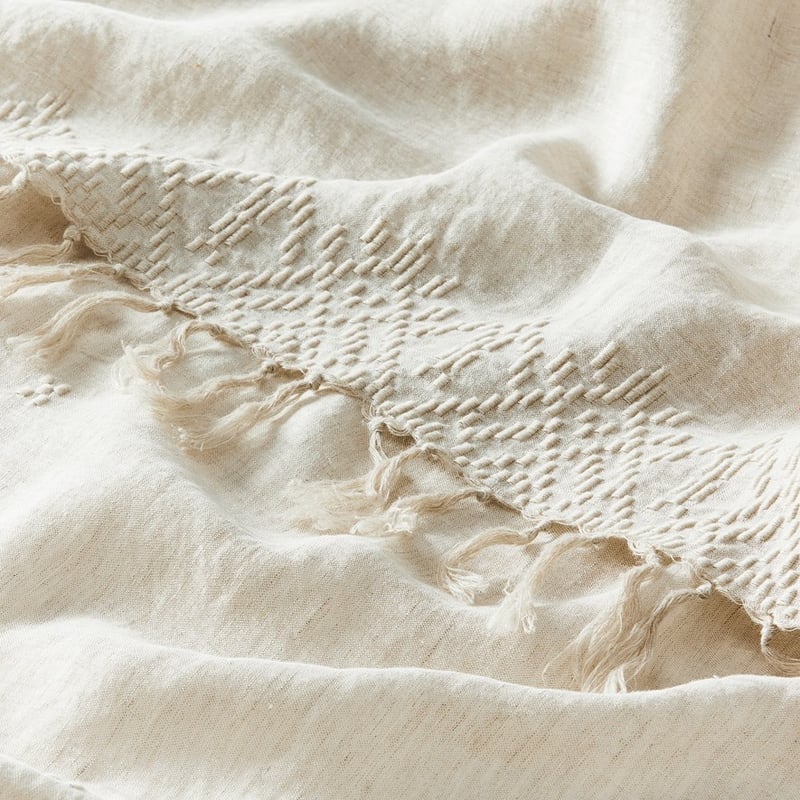 Madaya Natural Linen Throw 