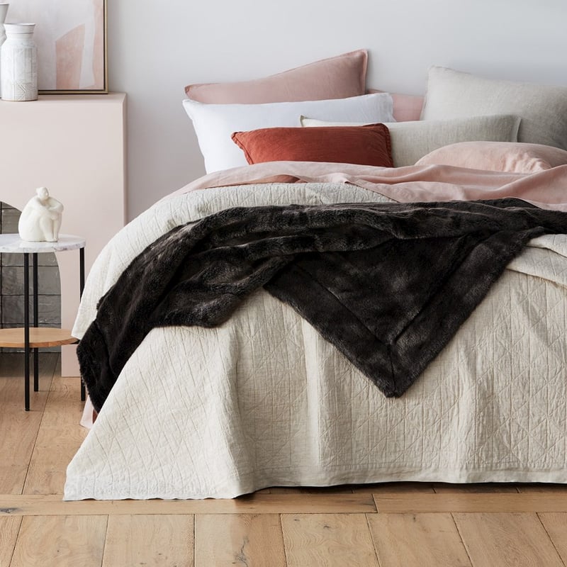 Montana Charcoal Fur Throw 