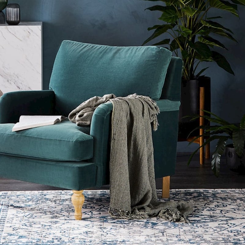 Kennedy Bamboo Linen Charcoal Throw