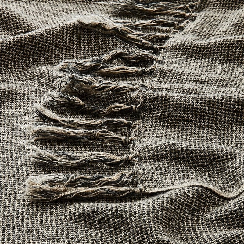 Kennedy Bamboo Linen Charcoal Throw