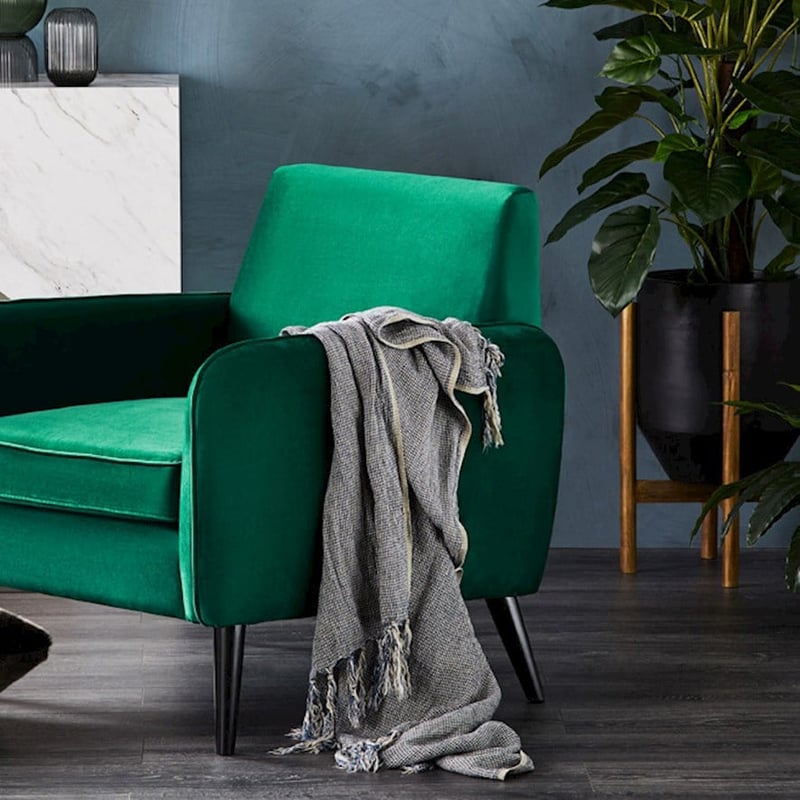 Kennedy Bamboo Linen Navy Throw