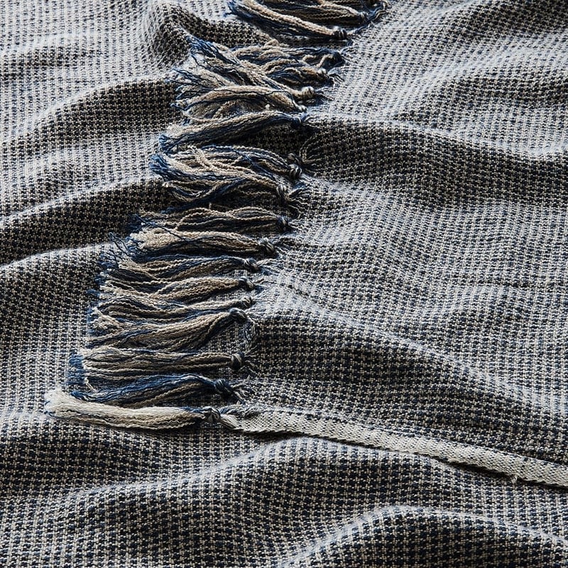 Kennedy Bamboo Linen Navy Throw