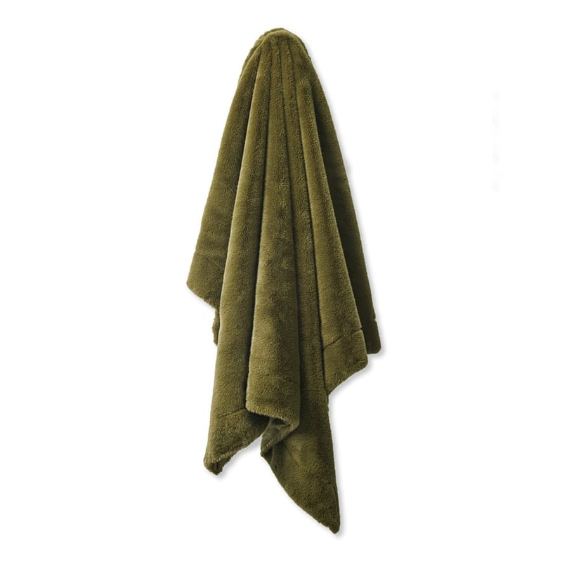 Astoria Green Fur Throw