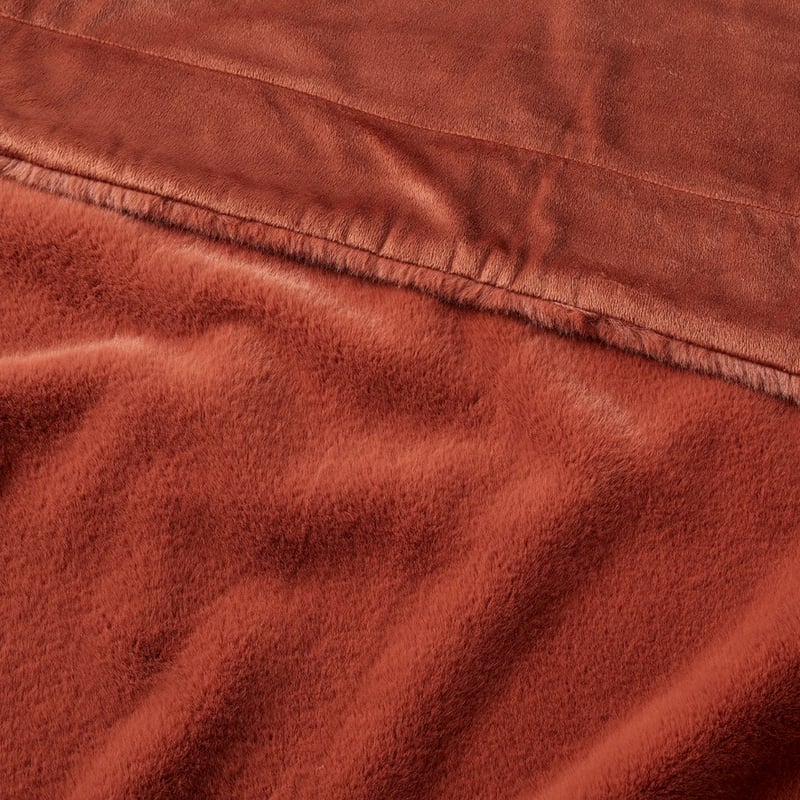 Astoria Rust Fur Throw