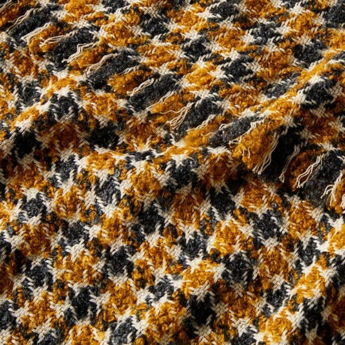 Maxwell Mustard & Navy Throw