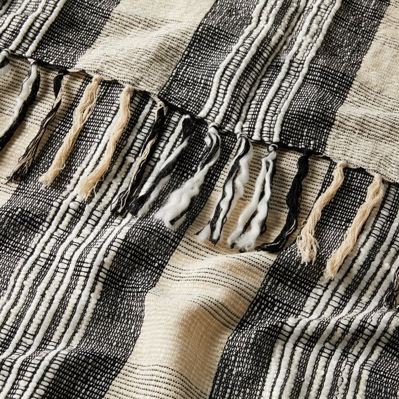 Topaz Black & White Throw