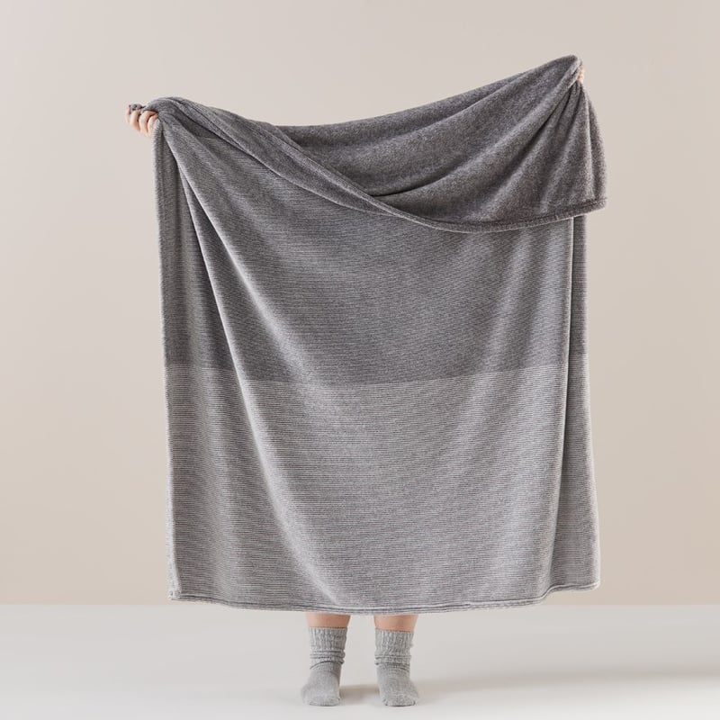 Ultrasoft Stripe Grey Throw