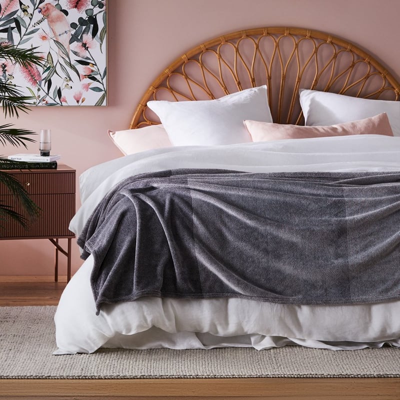 Ultrasoft Stripe Grey Throw