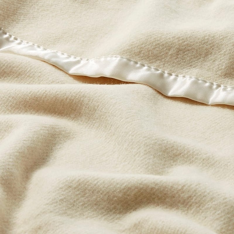 Bamboo Ivory Wool Blanket 