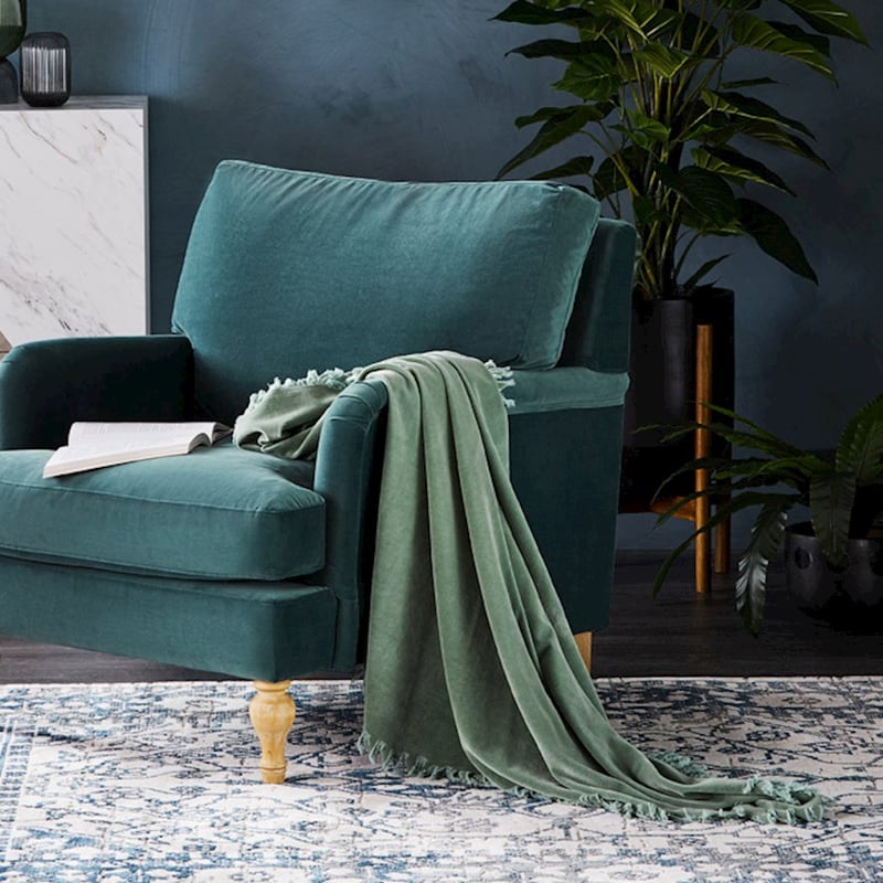 Elwood Sage Velvet Throw