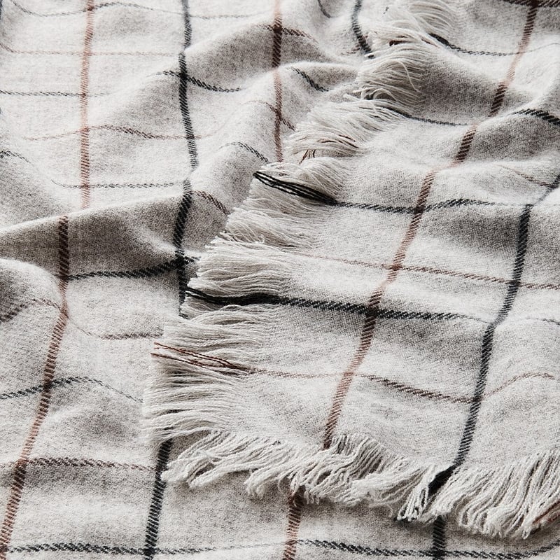 Lincoln Grey Check Throw 