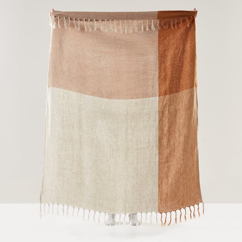 Malmo Check Spice Linen Throw