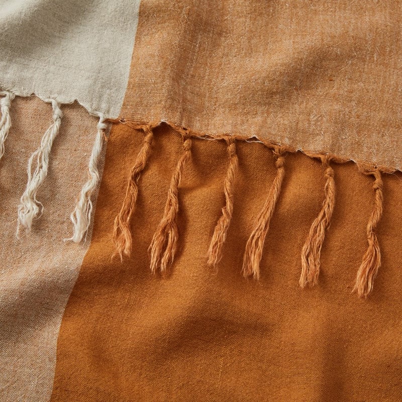 Malmo Check Spice Linen Throw