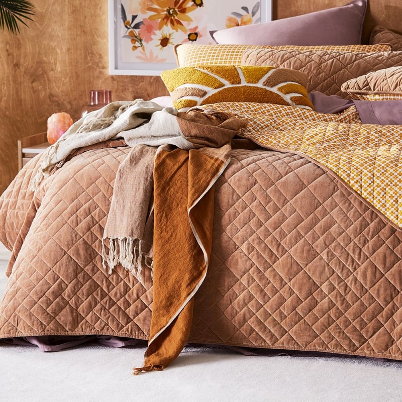 Malmo Check Spice Linen Throw