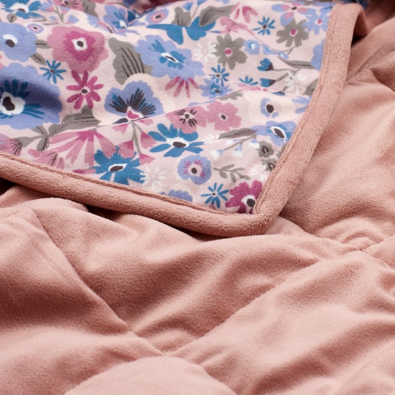 Dusty Pink & Floral 4kg Weighted Throw