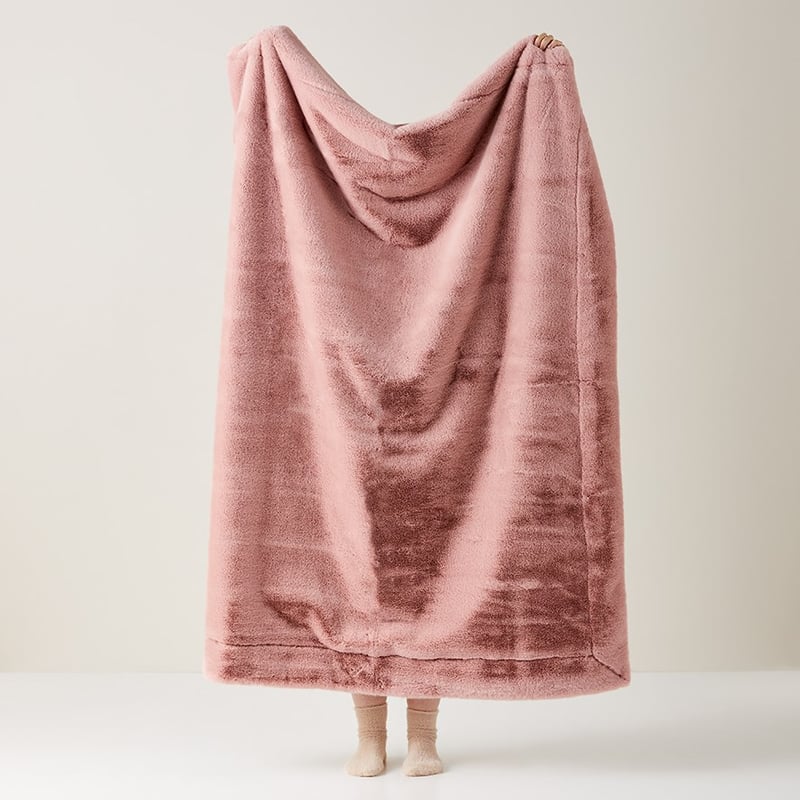 Astoria Rose Quartz Fur Throw