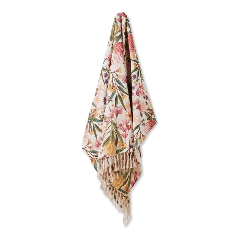 Banksia Pink Linen Throw 