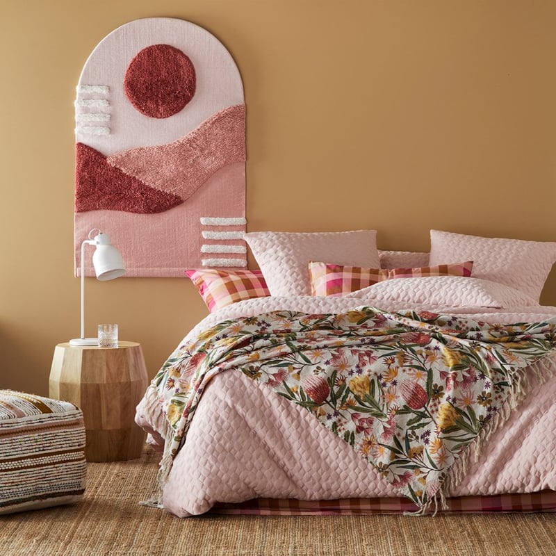 Banksia Pink Linen Throw 
