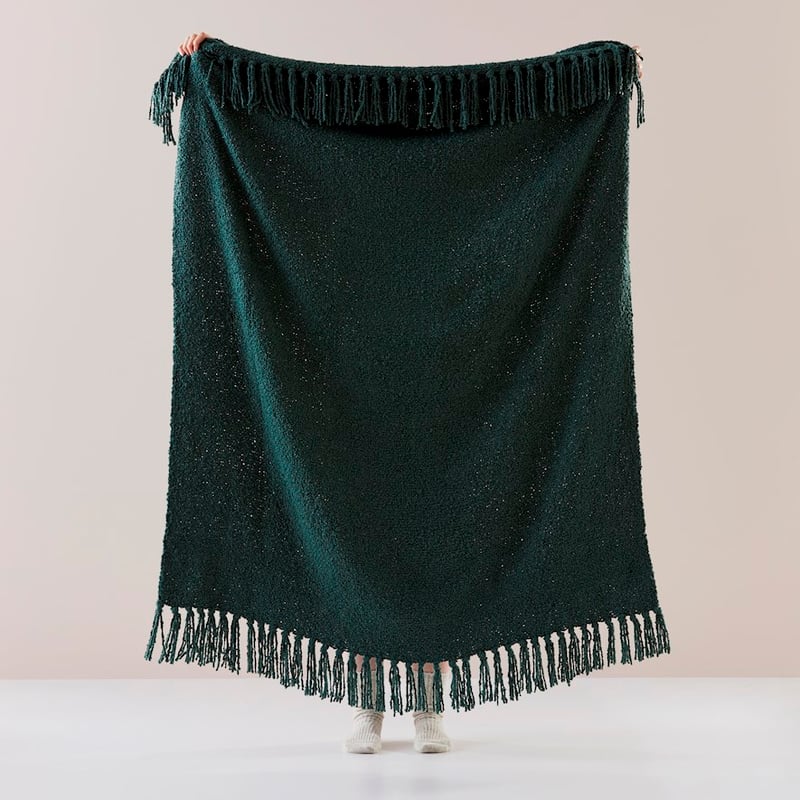 Otway Boucle Green Throw