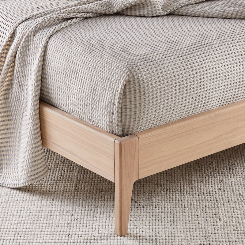 European Collection Turkish Cotton Natural and Grey Waffle Blanket