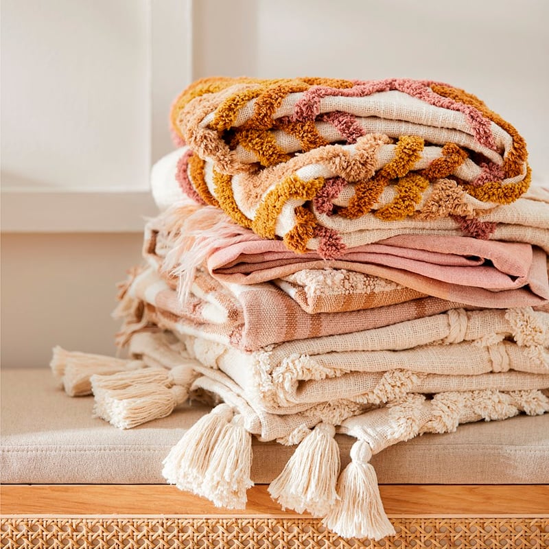 Rae Malmo Earth Check Linen Throw