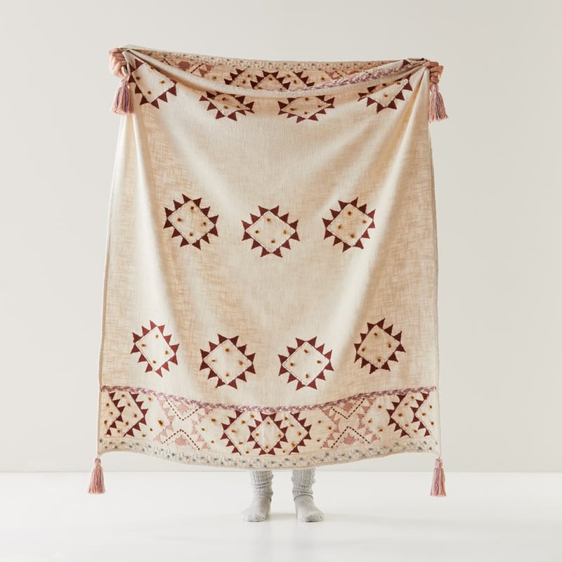 Hazel Pink & Blue Throw