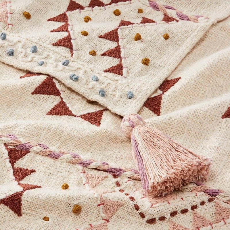 Hazel Pink & Blue Throw