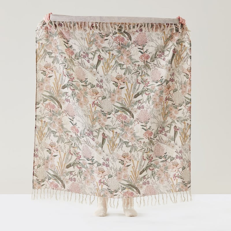 Native Bushland Pink Linen Throw
