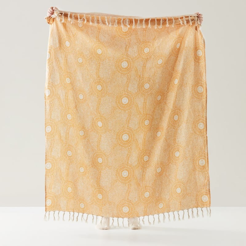 Brad Turner Bindim Linen Throw 130x170cm Ochre 