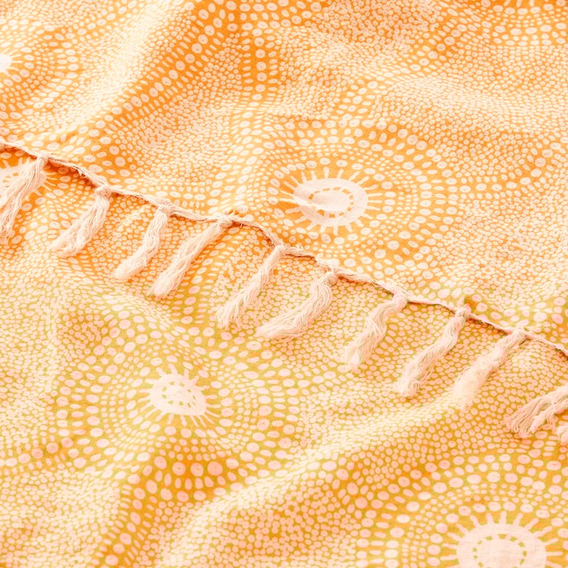 Brad Turner Bindim Linen Throw 130x170cm Ochre 