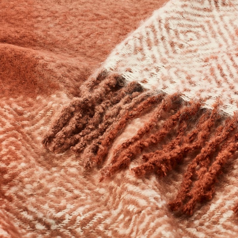 Cambridge Pink and Rust Throw 