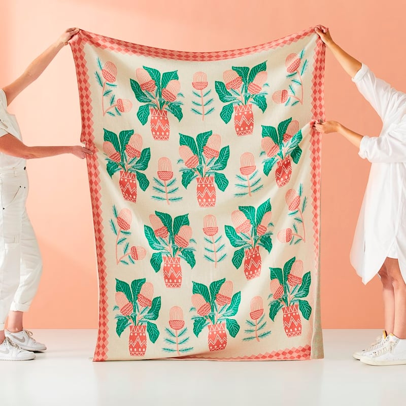 Togetherness Banksia Bouquet Knitted Throw