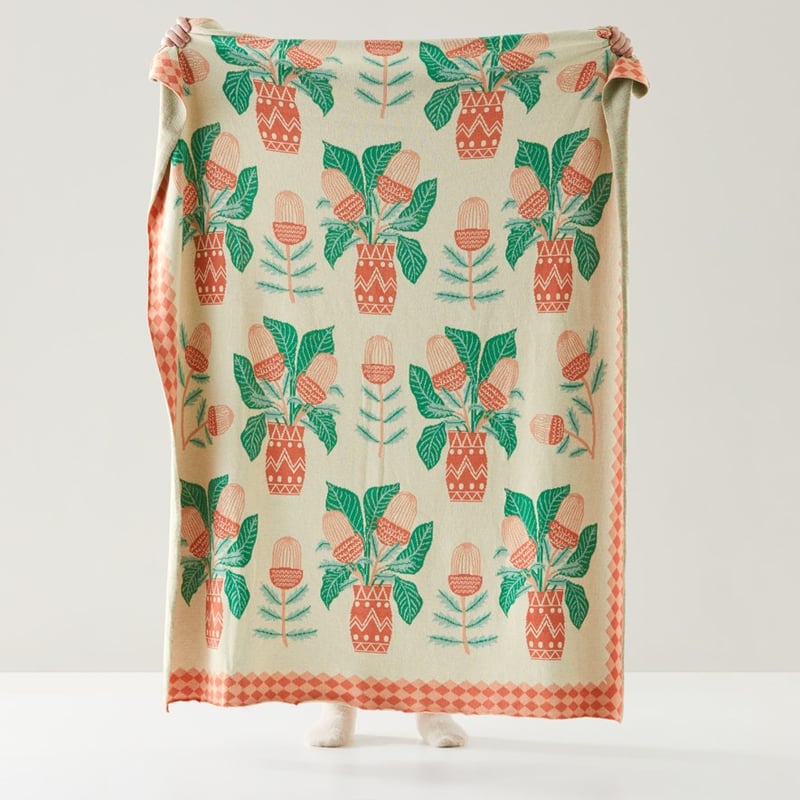 Togetherness Banksia Bouquet Knitted Throw