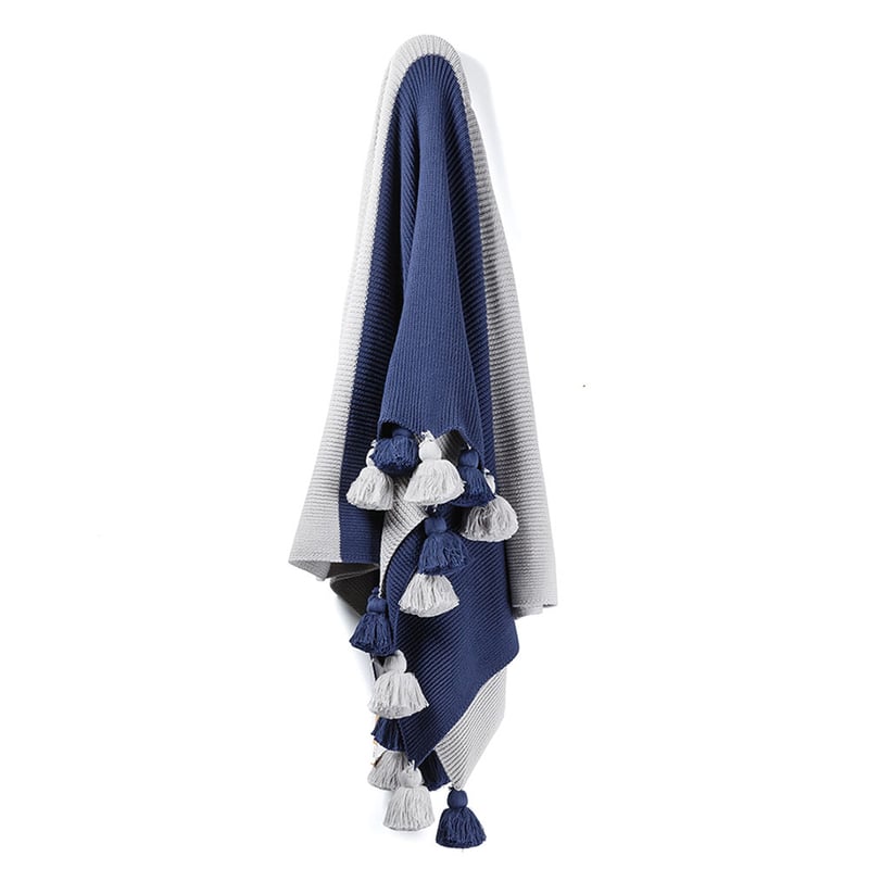 Helsinki Rib Indigo and Cement Throw