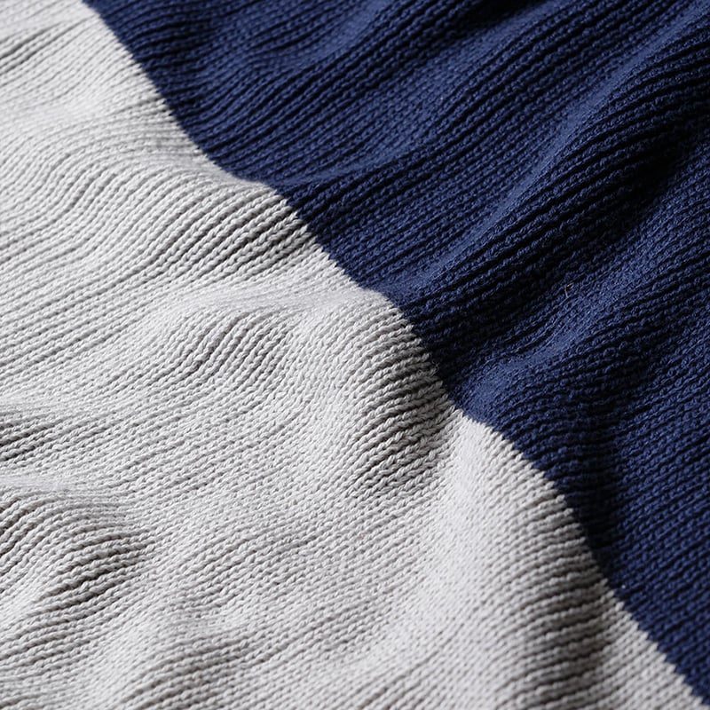 Helsinki Rib Indigo and Cement Throw