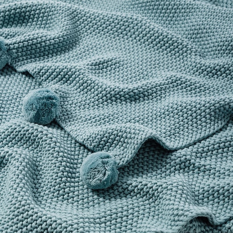 Pom Pom Throw Blue Gum 
