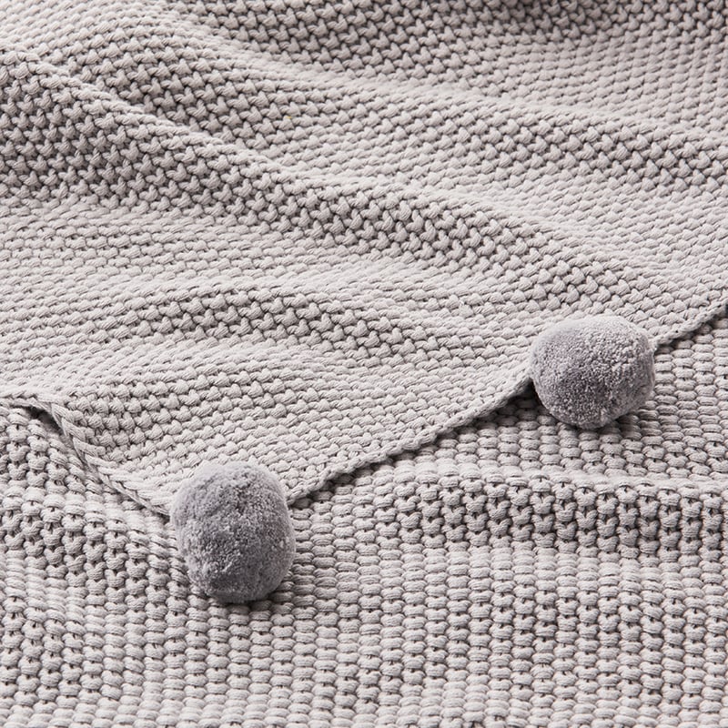 Pom Pom Mid Grey Throw