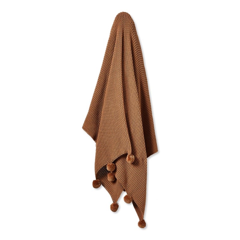 Pom Pom Caramel Throw