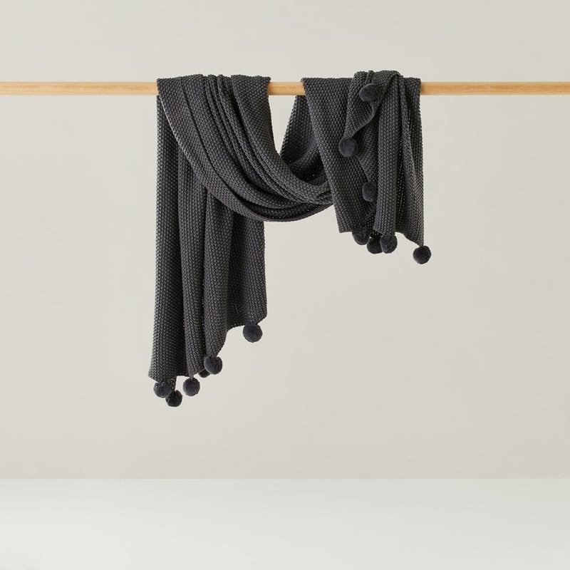 Pom Pom Coal Throw