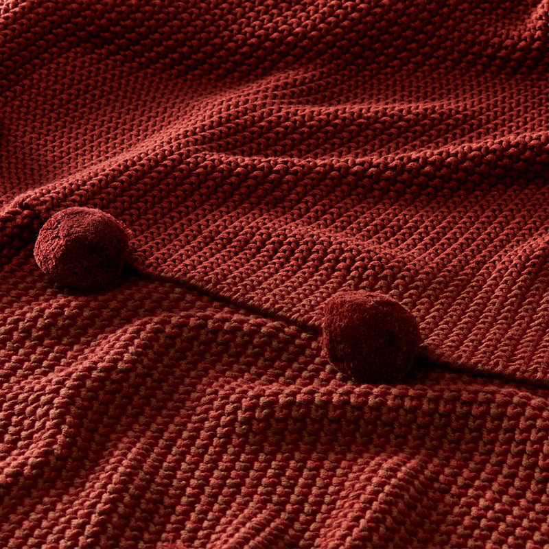 Pom Pom Rust Throw