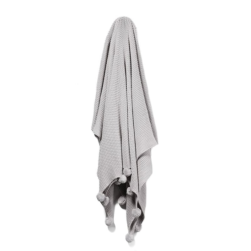 Pom Pom Silver Throw