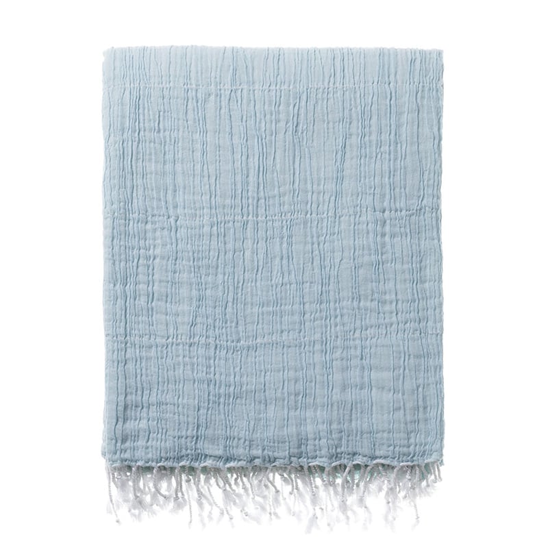 European Collection Lennox Cotton Mint Throw