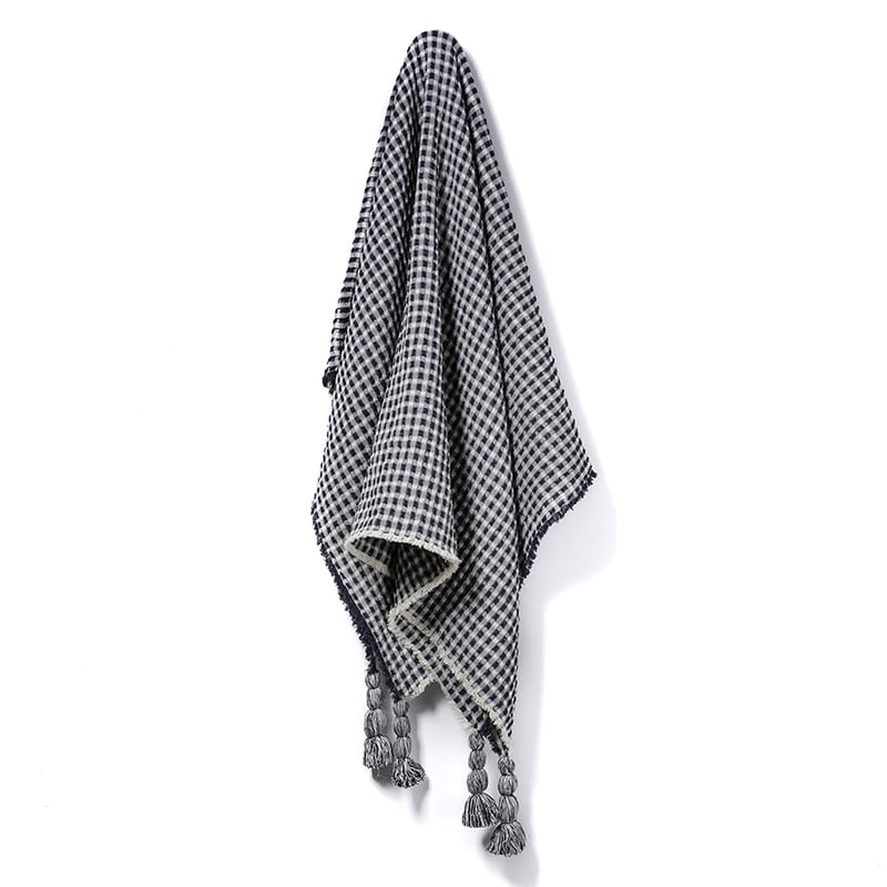 Indi Throw Navy Waffle