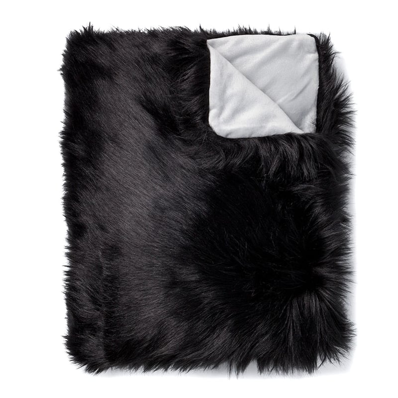 Alpine Fur Black Throw 