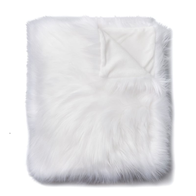 Alpine Fur Bright White Throw 