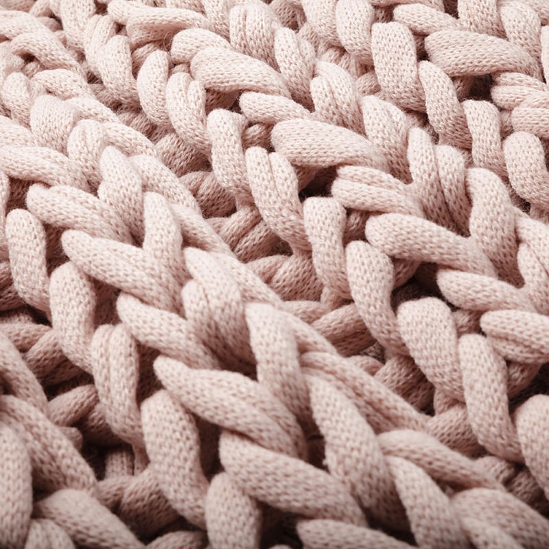 Chunky Knit Dusty Pink Rib Throw